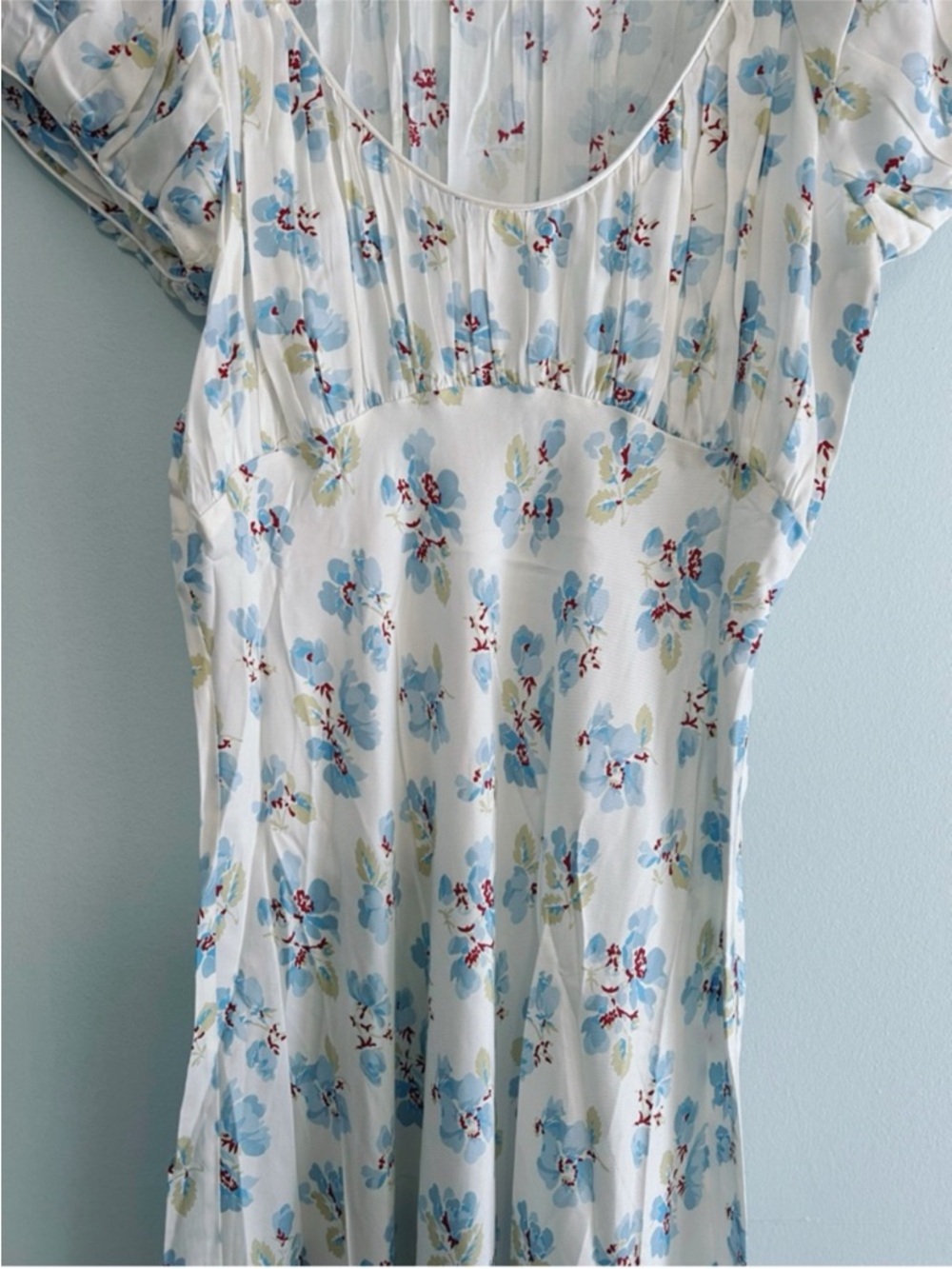 NWOT Doen Florencia Silk Midi Cottagecore Dress In Romantic Blue Floral Medium - Picture 14 of 15